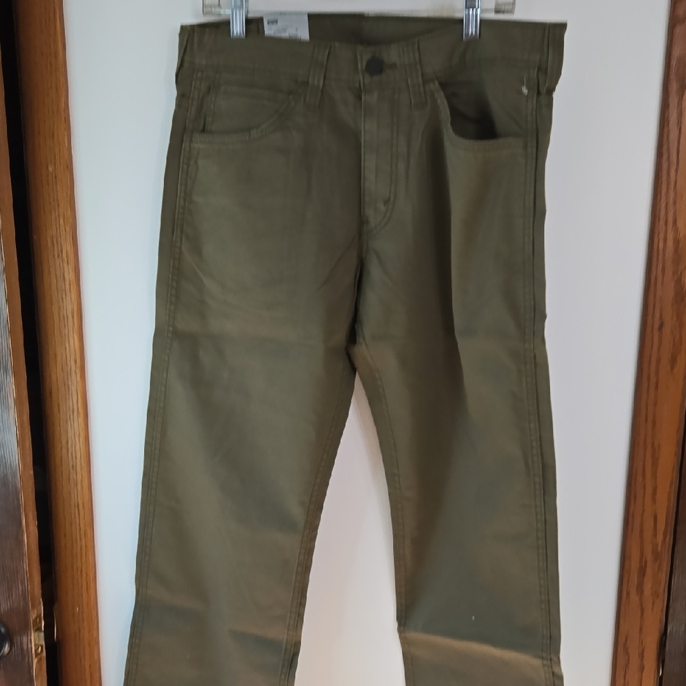 Levi's Men's Slim Straight Olive Jeans - Picture 6 of 7